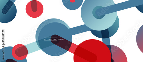 Abstract background. Round dots connected by lines. Trendy techno business template for wallpaper, banner, background or landing