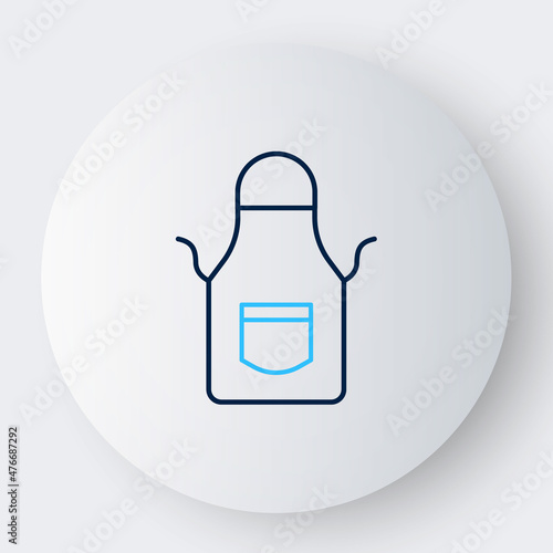Line Blacksmith apron icon isolated on white background. Protective clothing and tool worker. Colorful outline concept. Vector