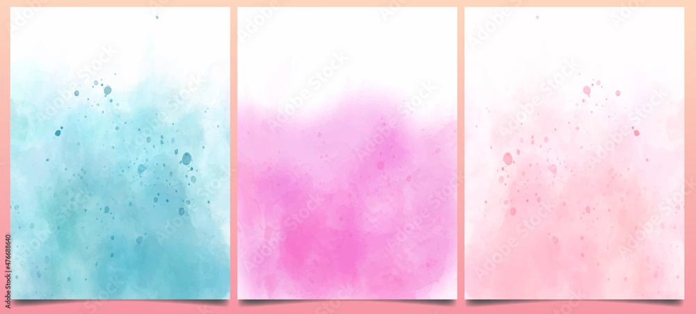 set of watercolor banners vector illustration. Abstract hand drawn background or texture watercolor banner. Watercolor Background. Set of colorful Abstract water color art hand paint