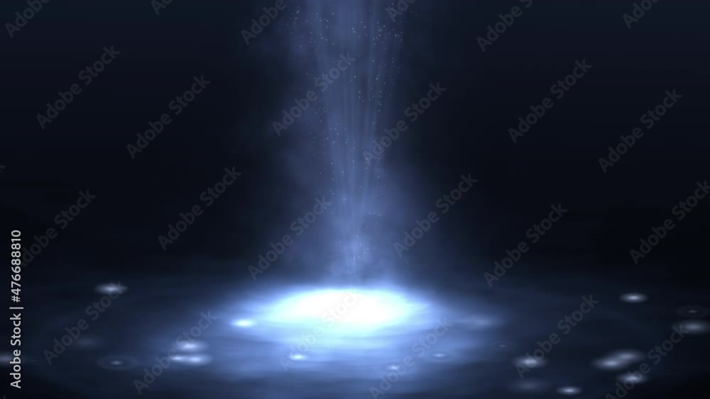 Abstract dreamy pond animation emitting blue mist and rays Abstract dreamy pond animation emitting blue mist and rays