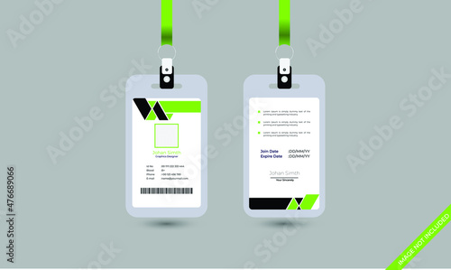 Simply office ID card design template and modern design template photo