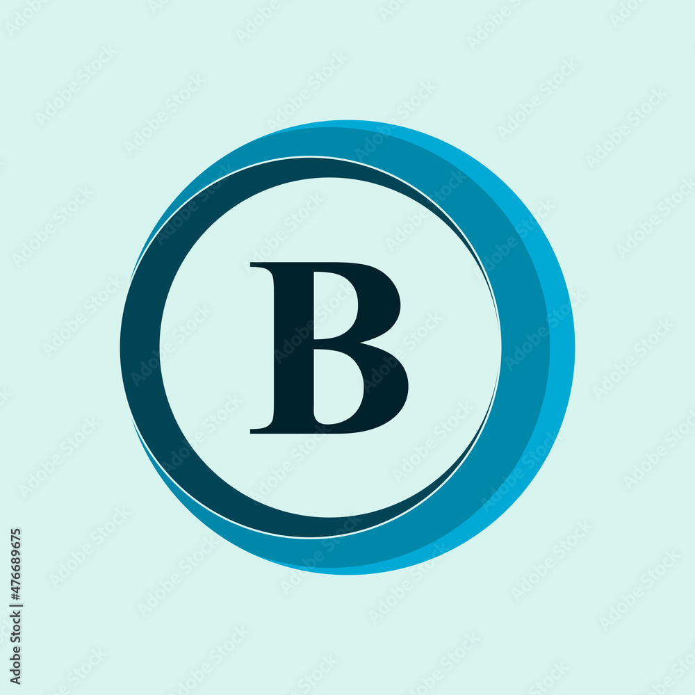 Vector abstract circle rotating logo design element with letter b. Vector abstract circle rotating logo design element with letter b.
