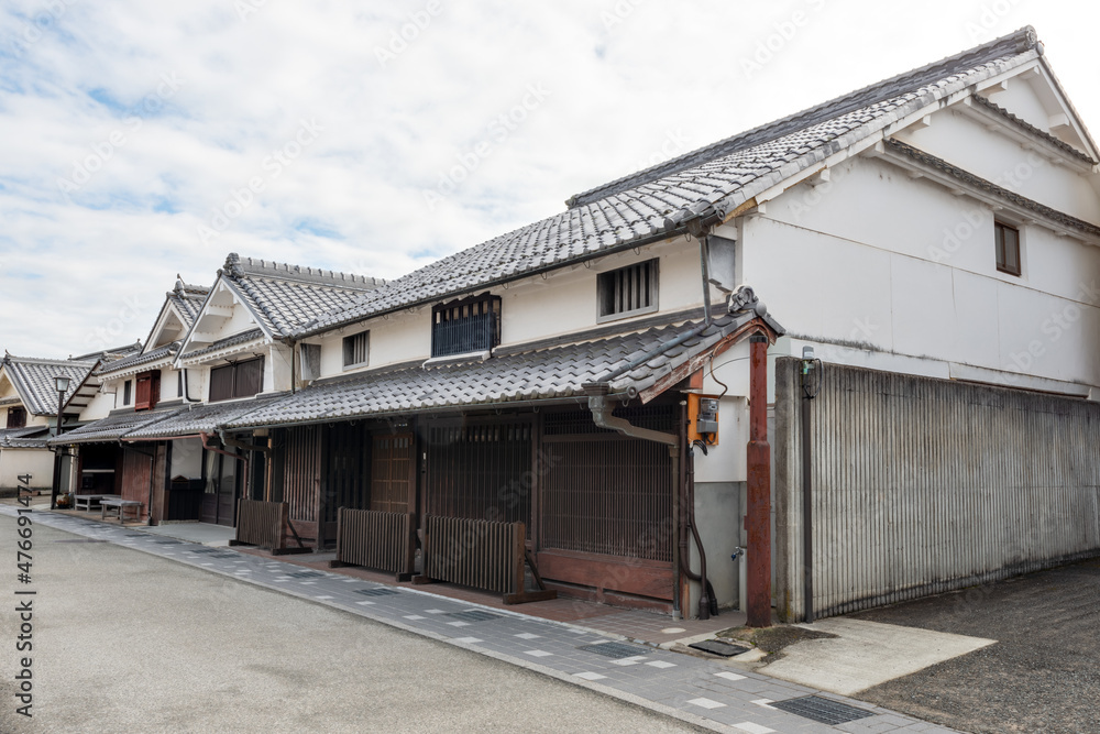 Mercantile house street in Tamba-Sasayama city in Hyogo prefecture in Japan