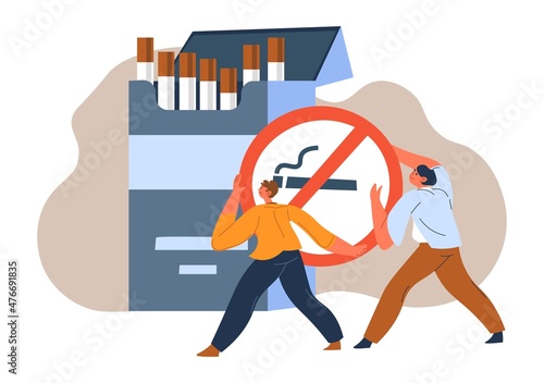Smoking prohibition and bad addictive habits stop