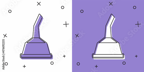 Set Canister for motor machine oil icon isolated on white and purple background. Oil gallon. Oil change service and repair. Vector