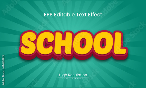School 3d text effect and essay editable 
