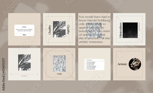 Modern instagram templates for blog, brand	