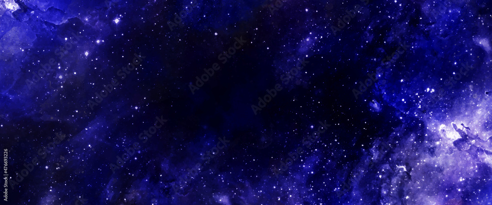Colorful pastel watercolor space starry sky background. Illustration ...