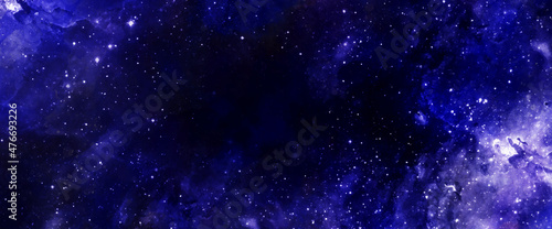 Colorful pastel watercolor space starry sky background. Illustration painting with stars and nebula, Vector cosmic watercolor illustration. Colorful space background with stars.