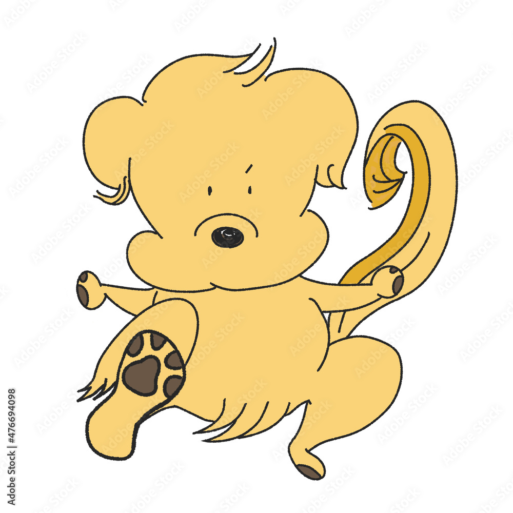 Fototapeta premium 空手キックをする犬