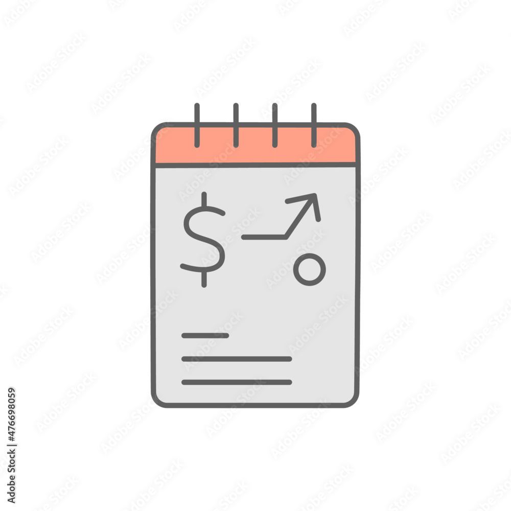 Financial Plan Icon in color icon, isolated on white background Financial Plan Icon in color icon, isolated on white background