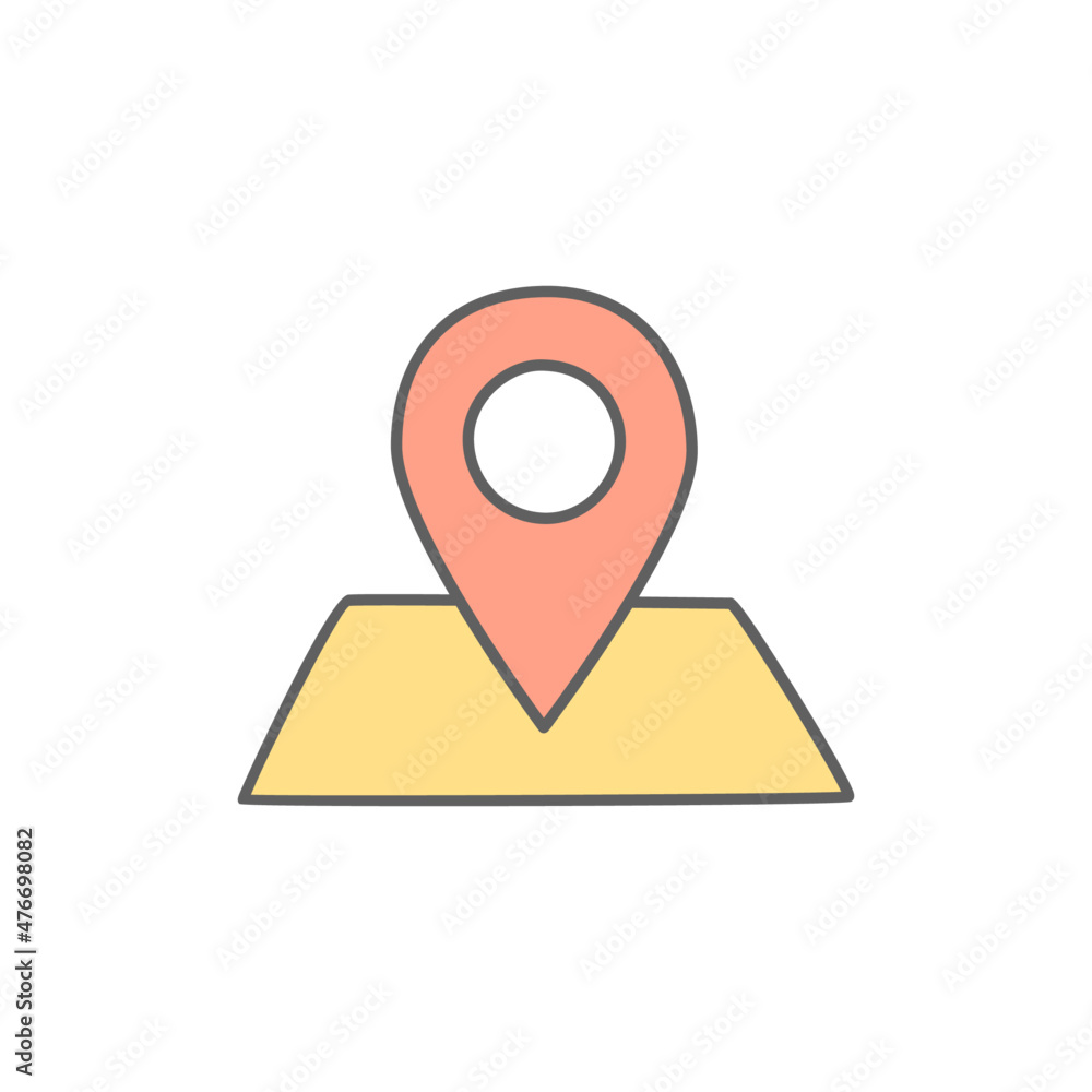 Location Icon in color icon, isolated on white background 