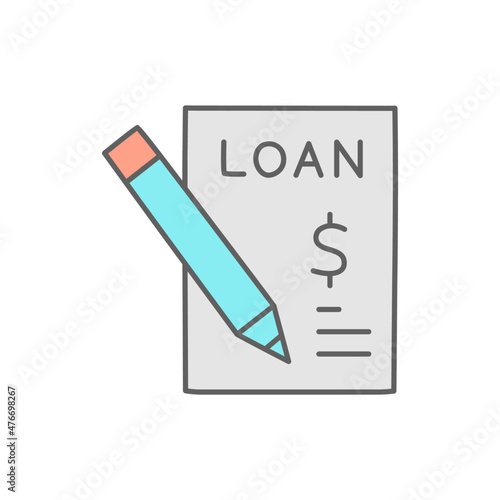 Loan Icon in color icon, isolated on white background 