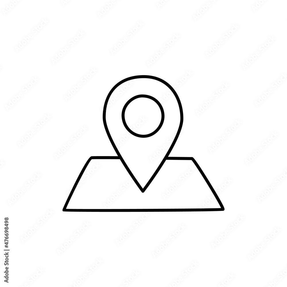 Location Icon in black line style icon, style isolated on white background Location Icon in black line style icon, style isolated on white background
