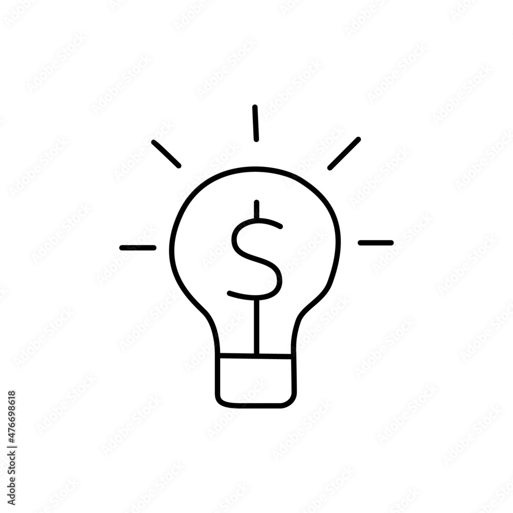 Idea Icon in black line style icon, style isolated on white background Idea Icon in black line style icon, style isolated on white background