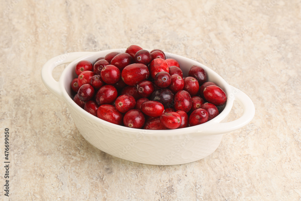 Ripe sweet tasty cranberry in the bowl Ripe sweet tasty cranberry in the bowl