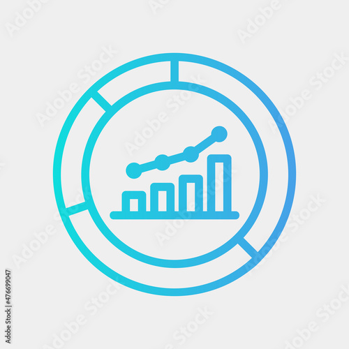 Market analysis icon in gradient style about marketing and seo, use for website mobile app presentation