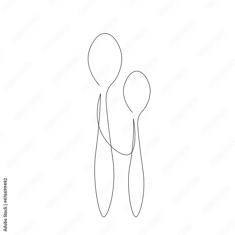 Spoons silhouette line draw vector illustration Spoons silhouette line draw vector illustration