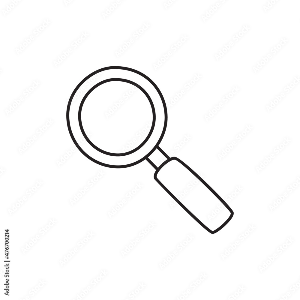 Search Icon in black line style icon, style isolated on white background Search Icon in black line style icon, style isolated on white background