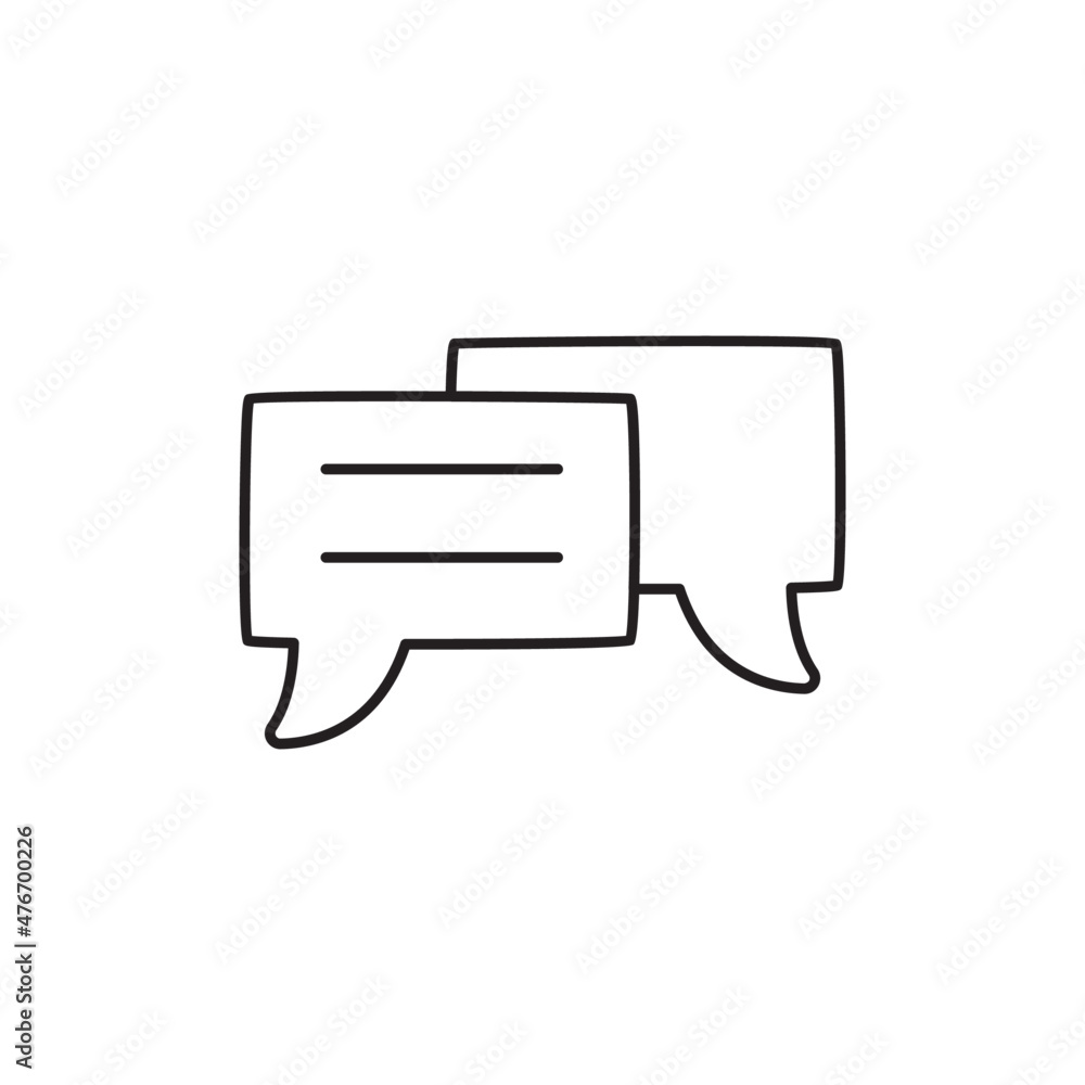Chat Icon in black line style icon, style isolated on white background Chat Icon in black line style icon, style isolated on white background