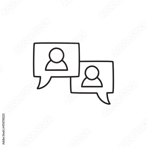 Dialogue Icon in black line style icon, style isolated on white background