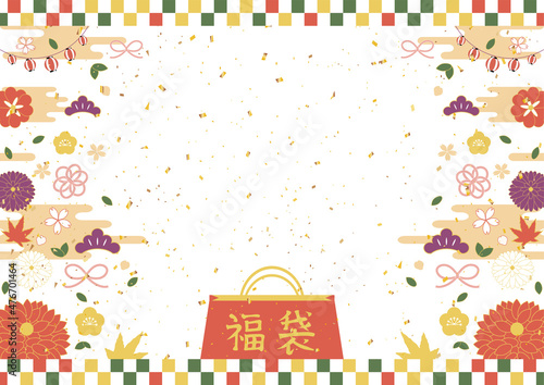 和風配色のお正月背景