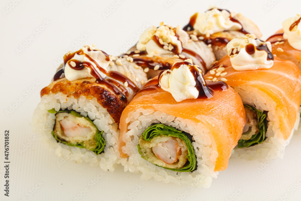 Japanese tradtional roll with salmon