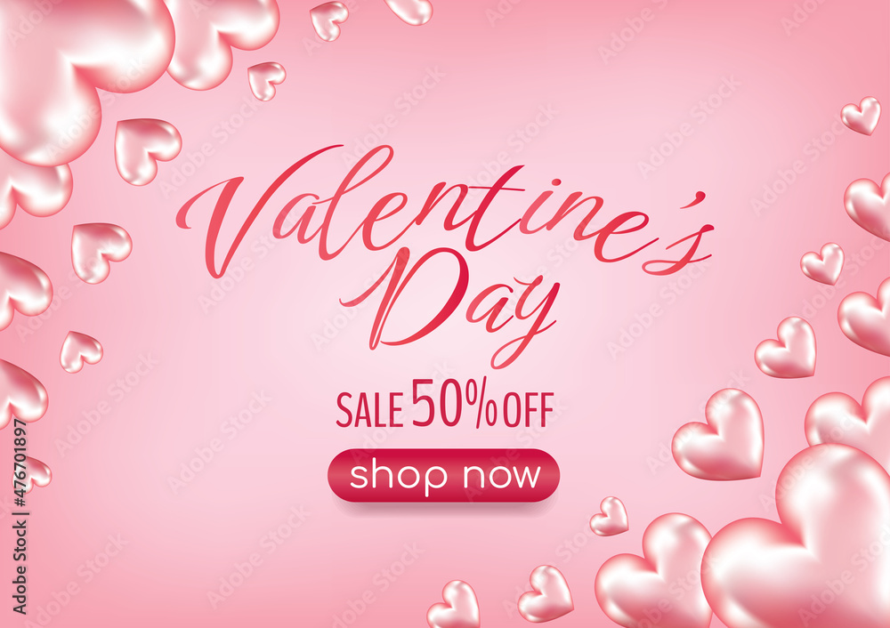 happy valentine's day banner design for website vector 