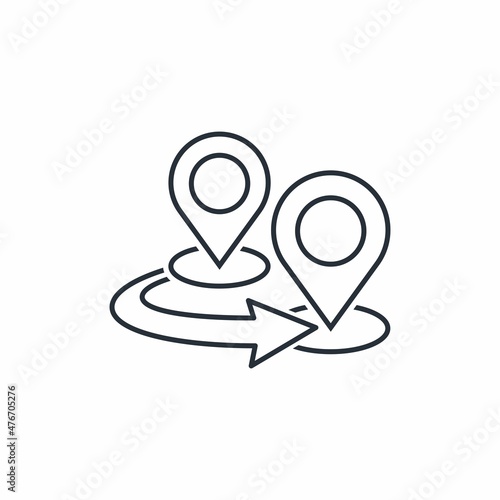 New address. Another place. Vector linear icon isolated on white background.