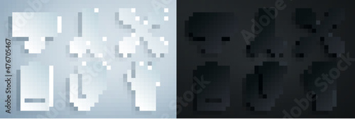 Set Hair clipper pet, Cotton swab for ears, Grooming salon price list, Paw print, Scissors hairdresser and Collar with name tag icon. Vector