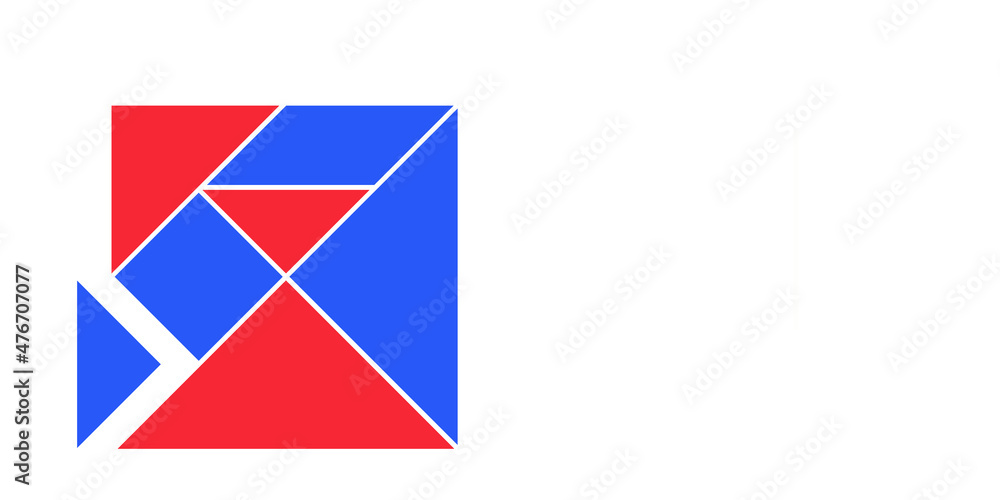 Klassisches Tangram als Illustration vor weißem Hintergrund Klassisches Tangram als Illustration vor weißem Hintergrund
