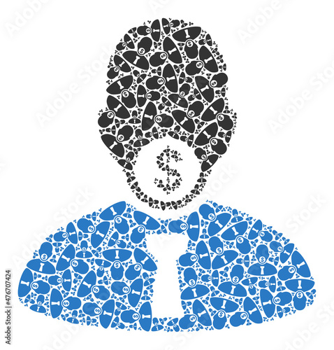 Vector hush money icon composition. Hush money mosaic is constructed with randomized recursive hush money items. Recursive mosaic from hush money icon.
