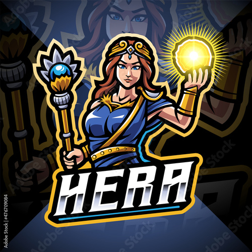 Hera esport mascot logo design