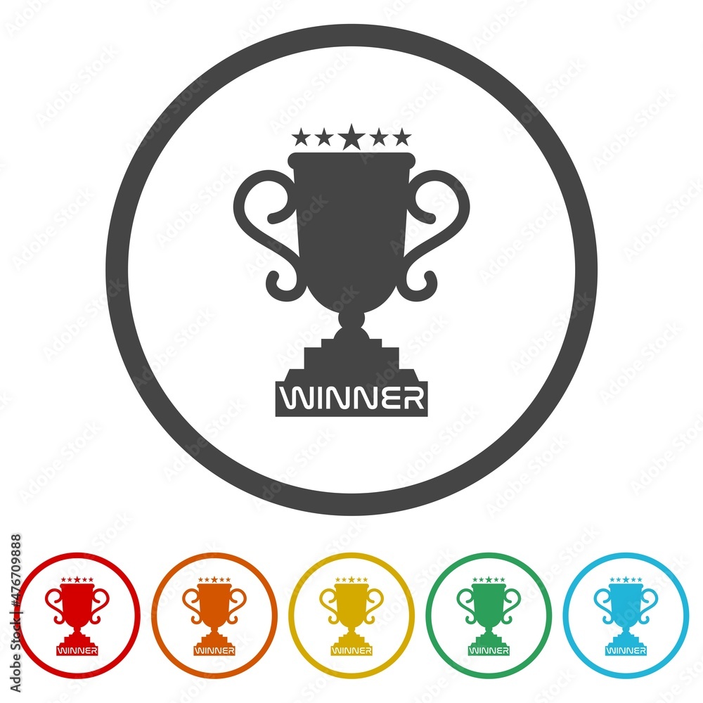 Award cup icon isolated on white background, color set Award cup icon isolated on white background, color set