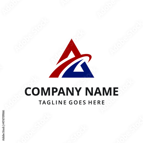 Triangle initials AA. minimalist logo vector illustration