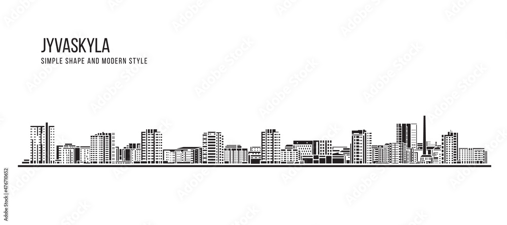 Cityscape Building Abstract Simple shape and modern style art Vector design - Jyvaskyla city