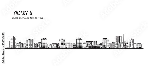 Cityscape Building Abstract Simple shape and modern style art Vector design - Jyvaskyla city