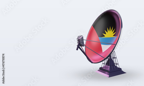 3d satellite Antigua and Barbuda flag rendering right view