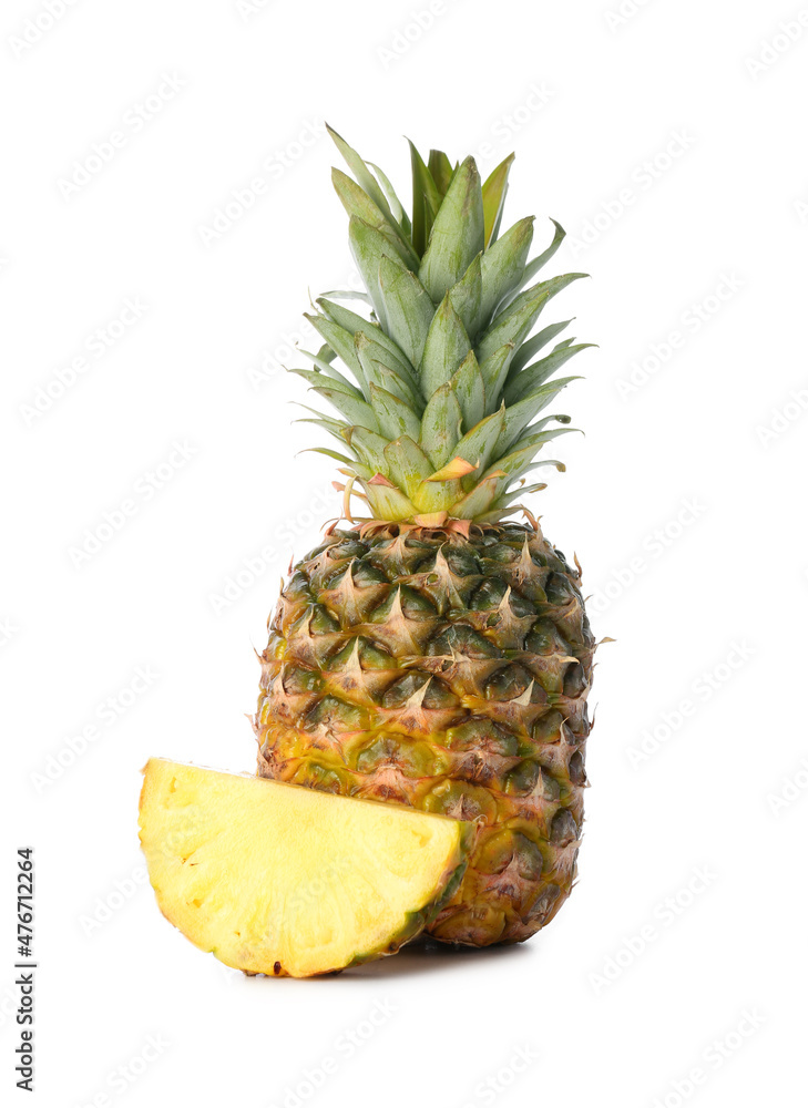 Ripe pineapple isolated on white background Ripe pineapple isolated on white background