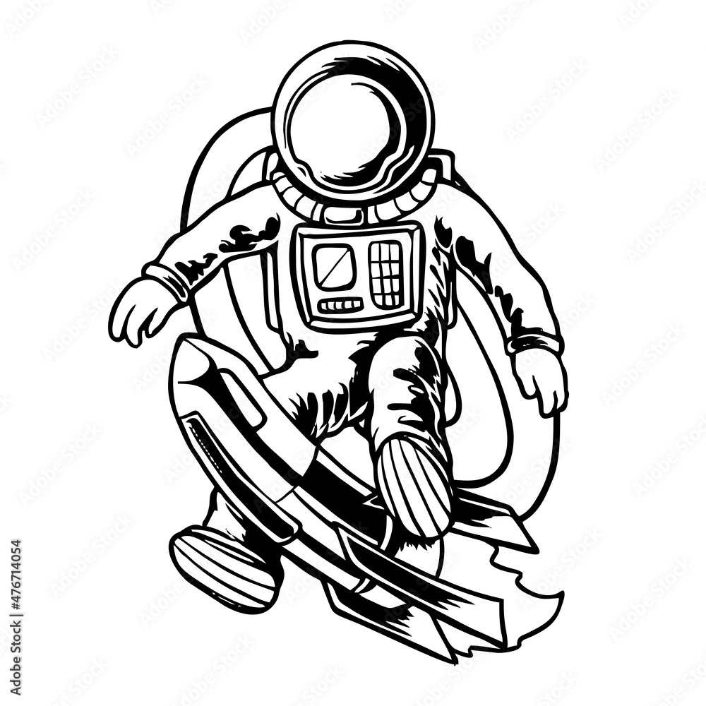 Astronaut Galaxy Space eart, moon, rocket, Skate Vector Illustration t shirt design Astronaut Galaxy Space eart, moon, rocket, Skate Vector Illustration t shirt design