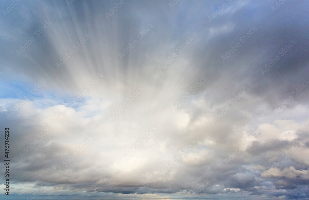 dramatic sky with rays