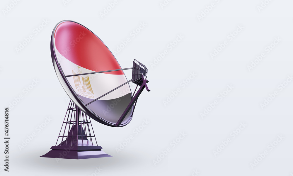 3d satellite Egypt flag rendering left view 3d satellite Egypt flag rendering left view