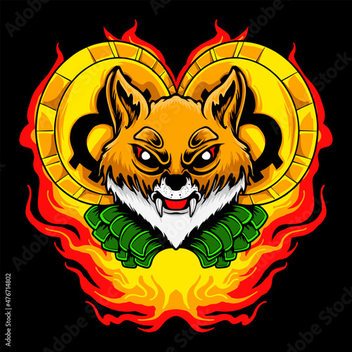 Shiba inu Dog Coin trade vector illustration tshirt design