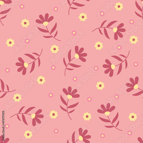 Premium vector of flower seamless pattern in soft color pastel
