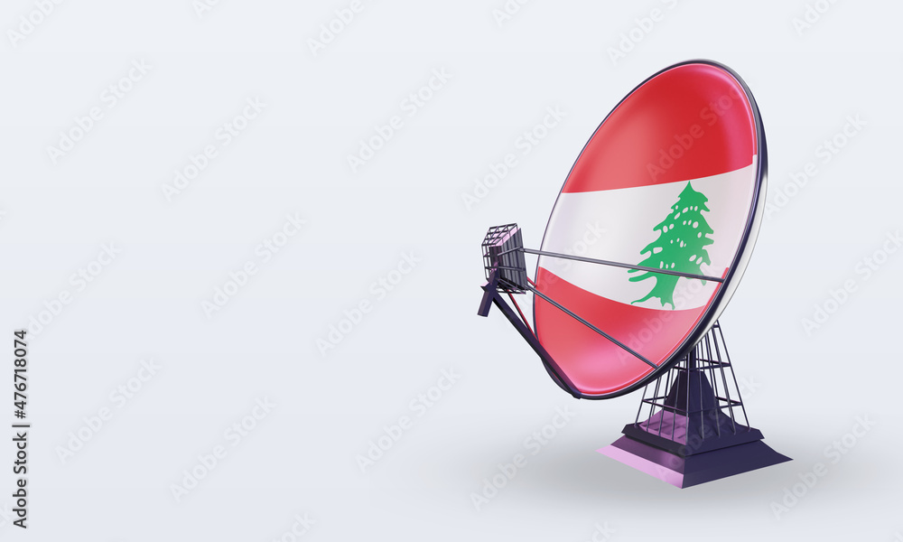3d satellite Lebanon flag rendering right view 3d satellite Lebanon flag rendering right view