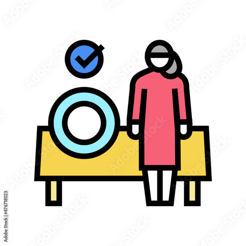 preparing meals babysitter color icon vector. preparing meals babysitter sign. isolated symbol illustration