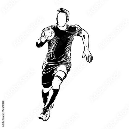 Dessin handballeur, joueur de handball