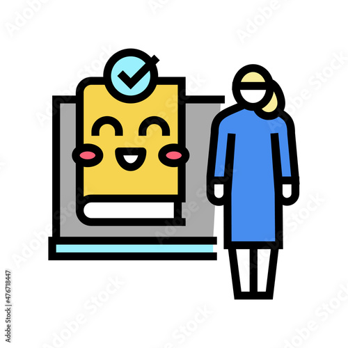 teaching child babysitter color icon vector. teaching child babysitter sign. isolated symbol illustration