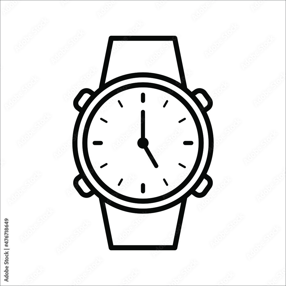 Watch vector icon. Clock flat illustration on white background. eps 10 Watch vector icon. Clock flat illustration on white background. eps 10