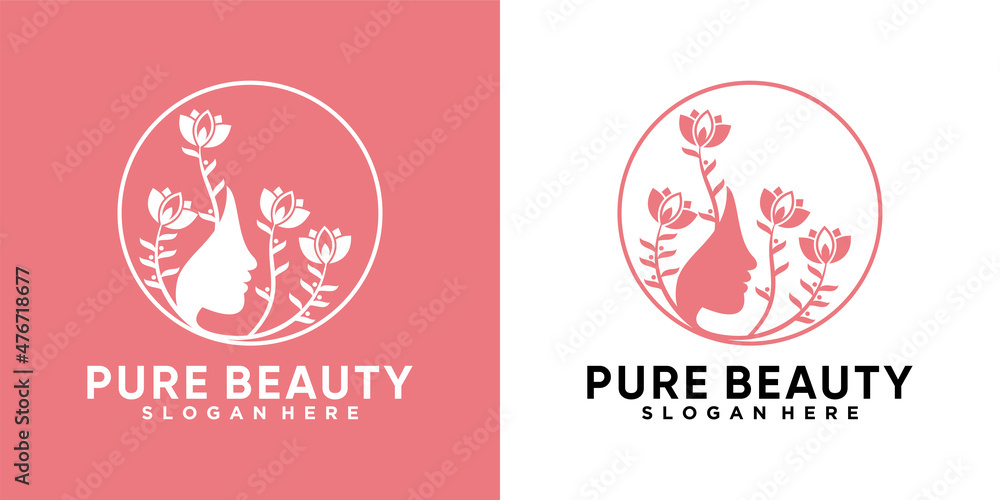 pure beauty logo design with unique and creative concept pure beauty logo design with unique and creative concept